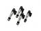 Four small black-and-silver spring-loaded mechanical latches arranged on a white background.