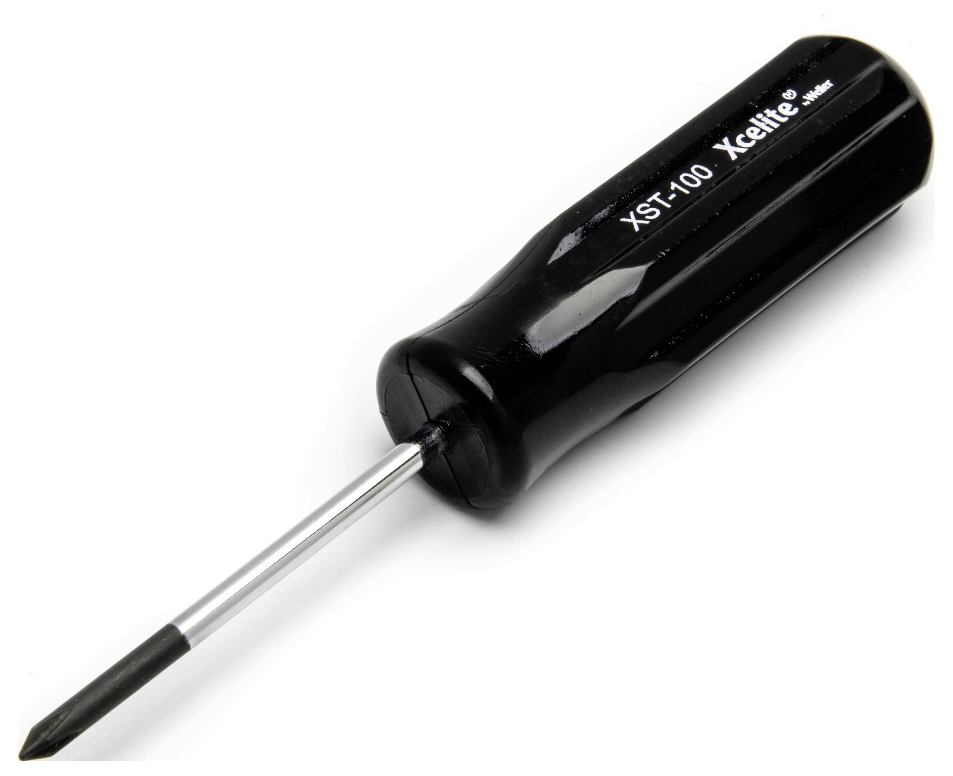 Black Xcelite XST-100 screwdriver with a Phillips tip, shown on a white background.<br>