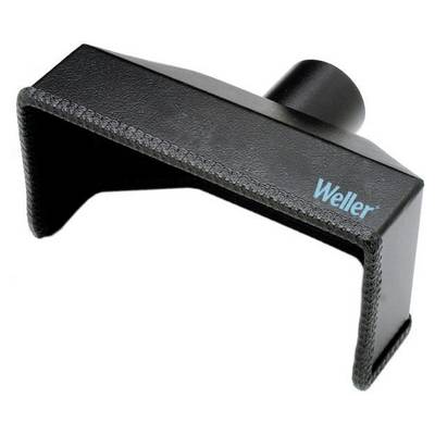 Black Weller soldering iron stand or holder with angled metal frame and cup mount<br>