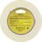 Roll of double-sided mounting tape with yellow label giving usage instructions and product details.