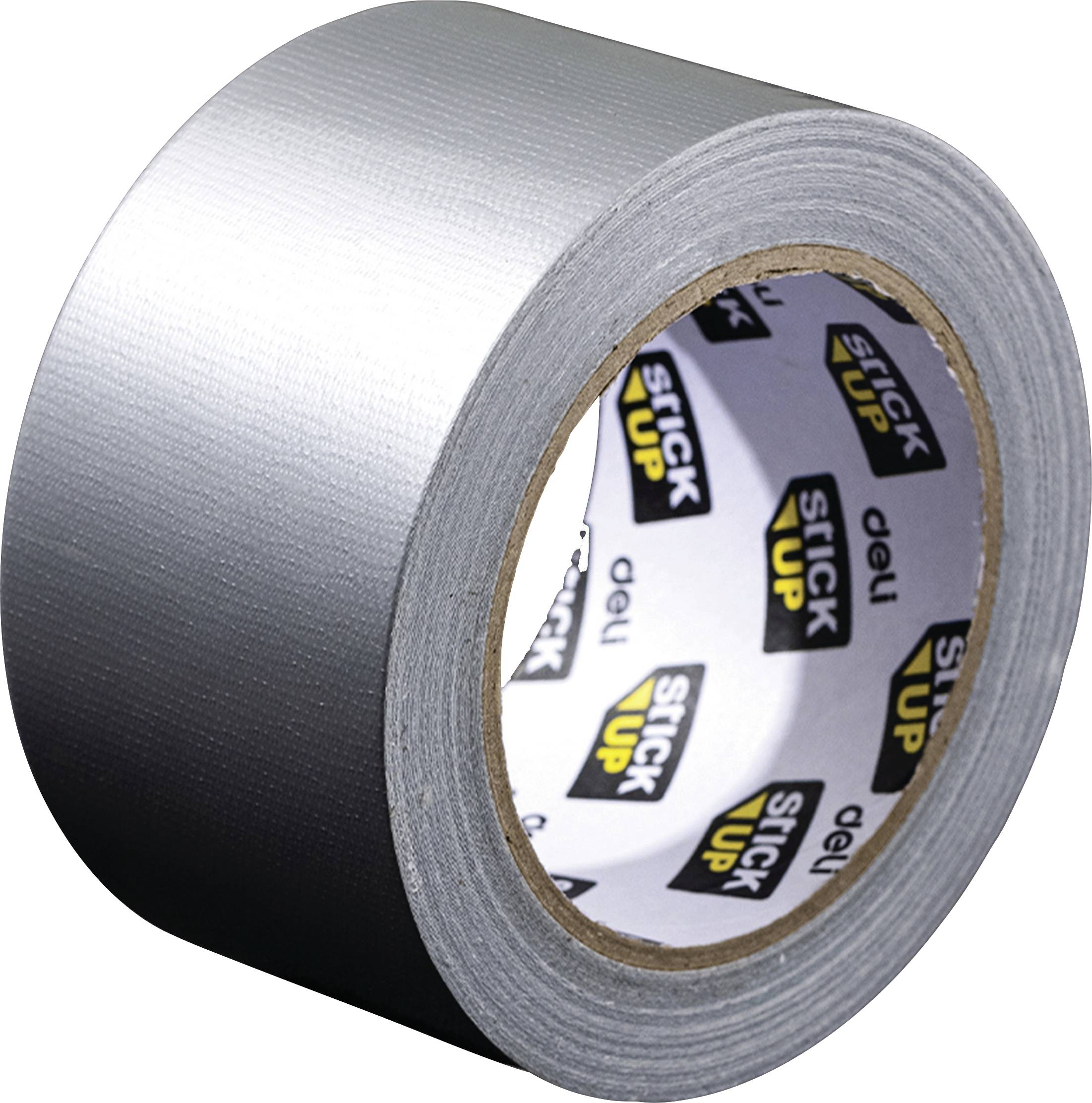 A roll of gray duct tape on a white background.