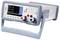 Digital electronic lab instrument with display reading 060.00, 05.850, and 350.00, front panel knobs, buttons, and input terminals on a stand<br>