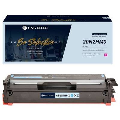 G&G Select laser toner cartridge package labeled '20N2HMO' above a black toner cartridge product photo.<br>