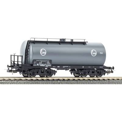 Gray Ewa rail tanker wagon on tracks, shown side view with black undercarriage and ladder details.