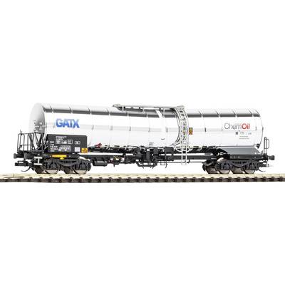 A white GATX rail tanker car labeled ChemOil sits on train tracks, shown in side view against a plain background.