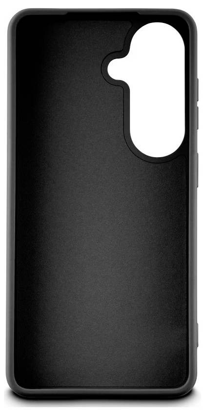 Black smartphone protective case with raised edges and a cutout for the rear camera module.