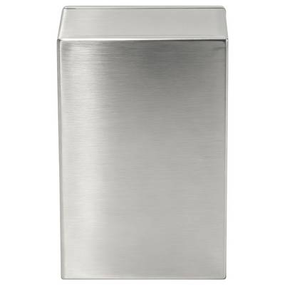 A stainless steel wall plate or cover with a smooth brushed finish and rounded top edges.