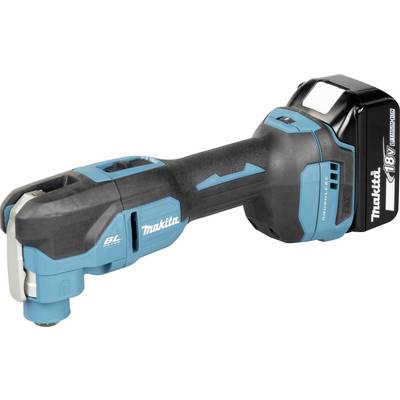 Cordless Makita 18V angle drill, black and teal, shown on a white background.