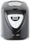 Black countertop bread maker with digital display and control buttons on the front.<br>