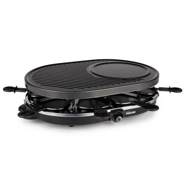 Tristar RA-2996 Raclette 8 pannikins, Non-stick coating Black