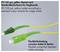 Illustration of two green fiber-optic connectors with yellow cables, labeled 'E9/125 µm, yellow jacket according to standard colour scheme for single mode' and 'Flexible connection between cable and plug'.
