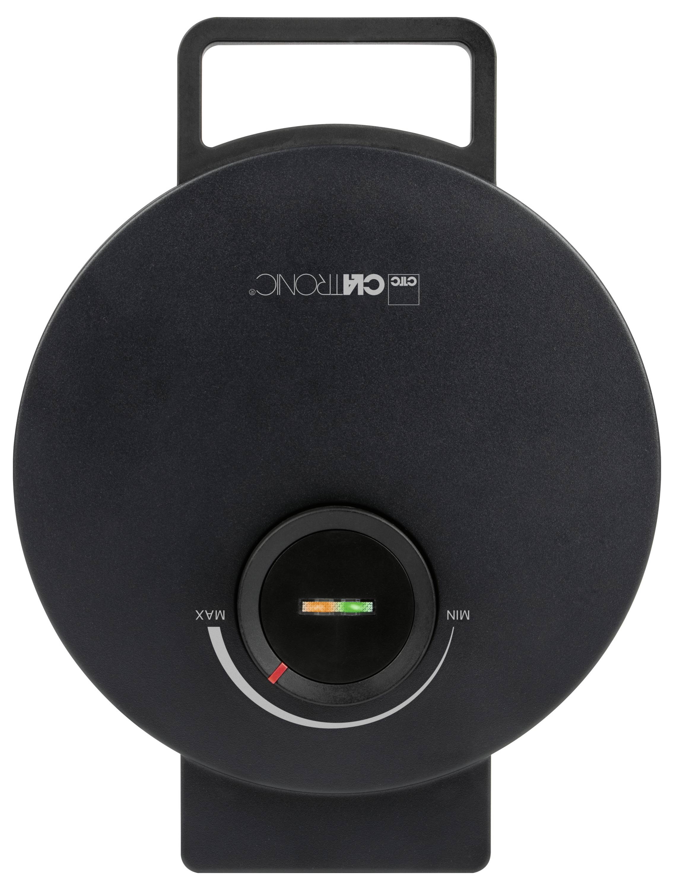 Round black Clk Gongcho device with handle, dial showing Min and Max, and colored indicator window on a white background.