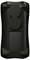 Black rugged phone case with two raised circular grip pads and a rectangular cutout on the back, shown on a white background
