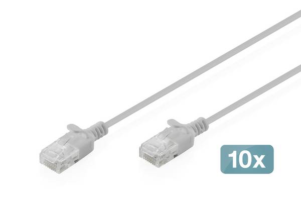 Digitus DK-1618-003S-10 RJ45 Patch cable CAT 6 U/UTP 0.3 m Grey 10 pc(s)