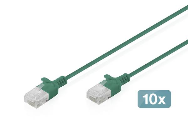 Digitus DK-1618-005S-G-10 RJ45 Patch cable CAT 6 U/UTP 0.5 m Green 10 pc(s)