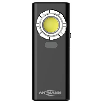 Black ANSMANN portable device with a large circular yellow button/light near the top and a small status panel below.