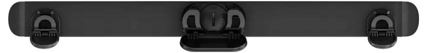 Black horizontal strap with three black clips or buckles attached, likely a mounting or fastening accessory.