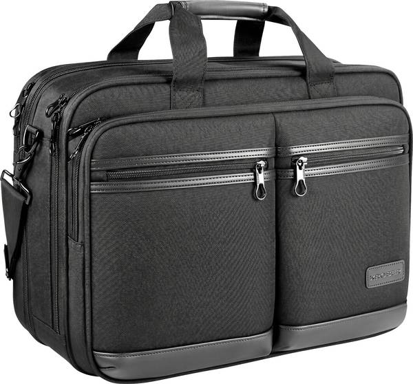 KROSER Laptop hard case Laptop Briefcase 17.3 Messenger Bag Black