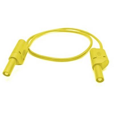 Yellow insulated test lead with banana plug connectors on both ends.<br>