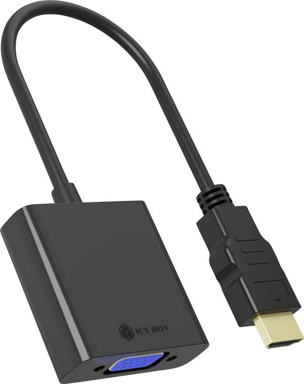 ICY BOX 61119 HDMI / VGA Adapter [1x HDMI® - 1x VGA] Black  200 mm