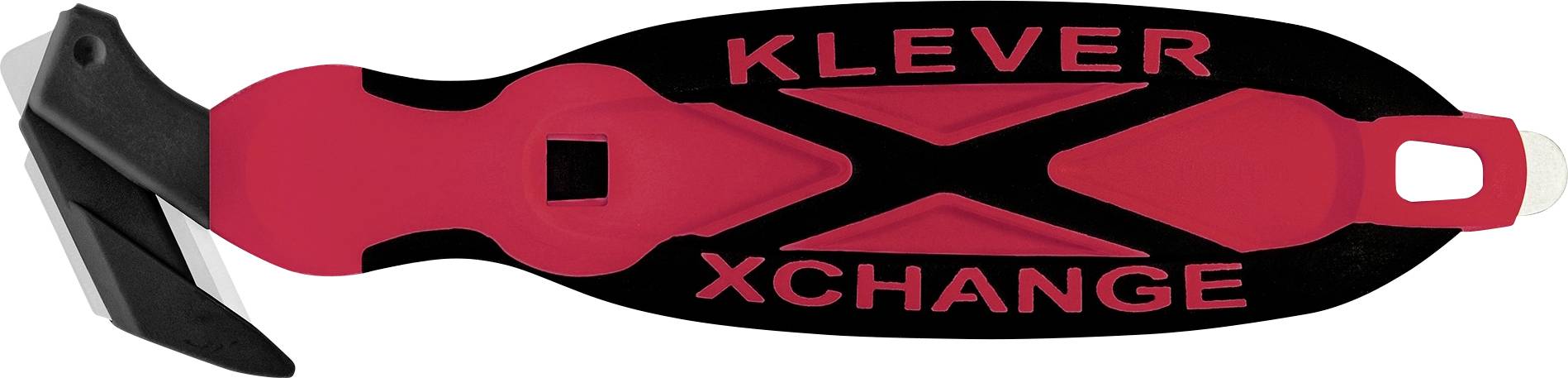 Black and red hand tool with the words 'KLEVER XCHANGE' printed on the handle.