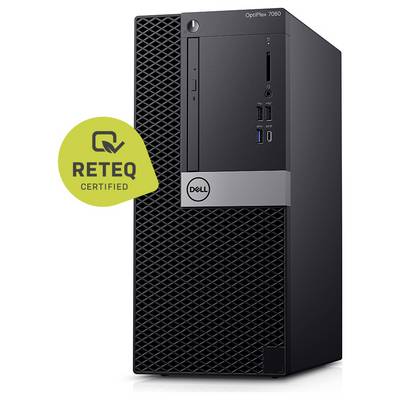 Dell OptiPlex 7060 desktop tower with a 'Reteq Certified' badge displayed beside it.<br>