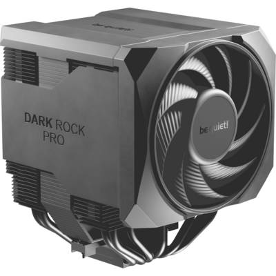 Product image of a be quiet! Dark Rock Pro CPU air cooler with large fan and heat pipes on a white background.