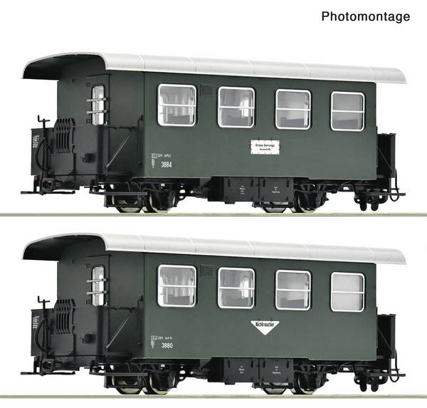 Roco 6240005 H0e 2-PCs. Set: Narrow-gauge passenger cars (DC) Wagon set genre Bi/s, of the Austrian Federal Railways