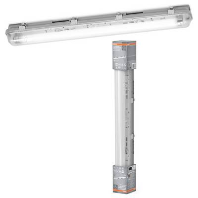 Industrial LED light fixture mounted on a tall metal pole or mast, shown as a product image on a white background.