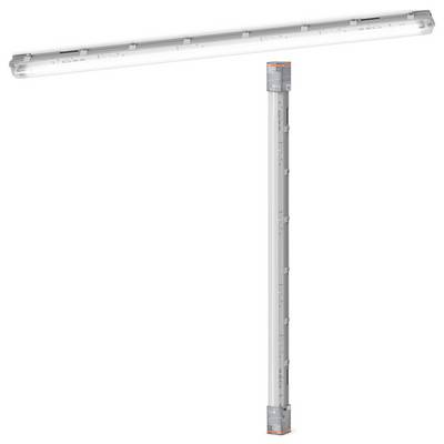 Long LED tube light fixture shown horizontally above a vertical mounting pole, likely a product image of industrial lighting equipment.
