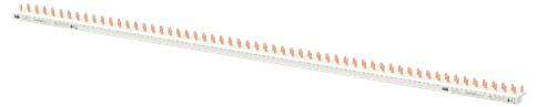 Long white linear fixture with many small orange flame-like segments along the top, shown diagonally on a white background.