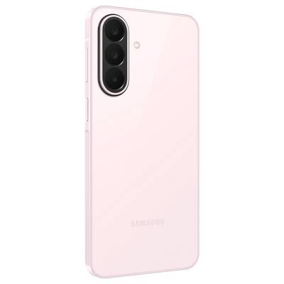 Light pink Samsung smartphone back, showing a vertical triple camera module with flash and rounded corners.