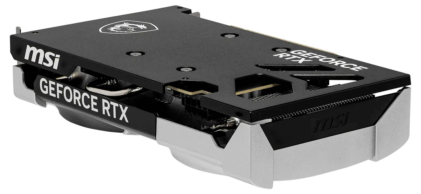 MSI GeForce RTX graphics card shown in a product-style side view on a white background.