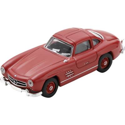 Red toy sports car model shown in three-quarter view on a white background.