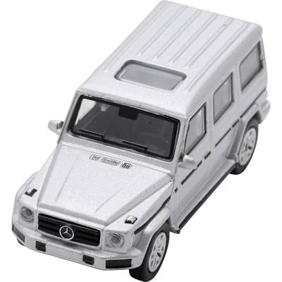 Silver toy Mercedes-Benz G-Class SUV shown from above on a white background.