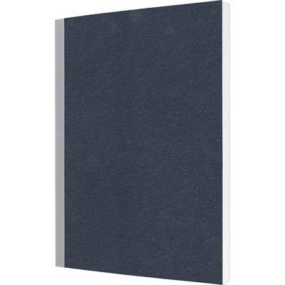 Dark blue textured book cover or binder seen from the front, with no visible text or graphics.
