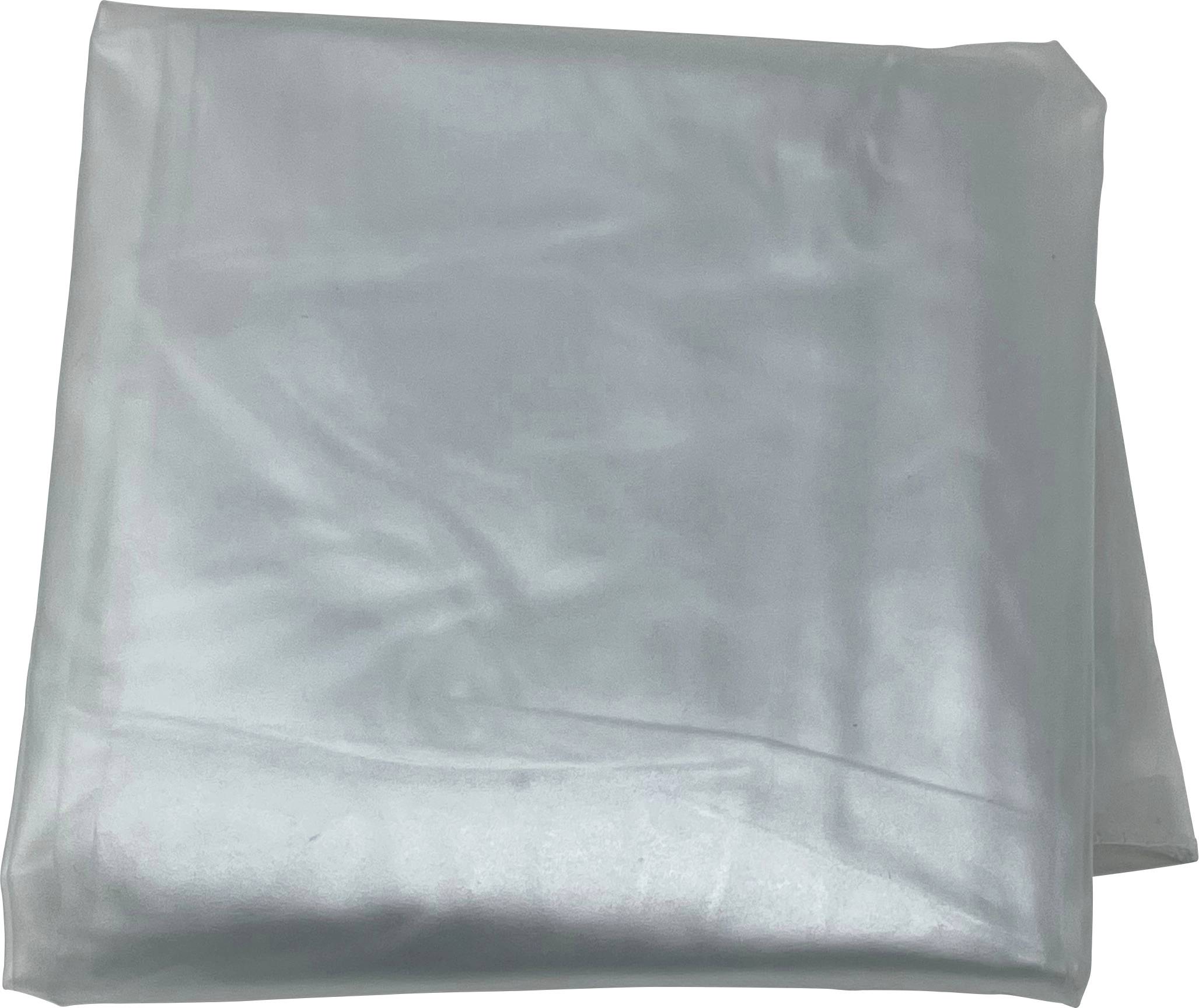 Folded light gray fabric or cloth on a white background