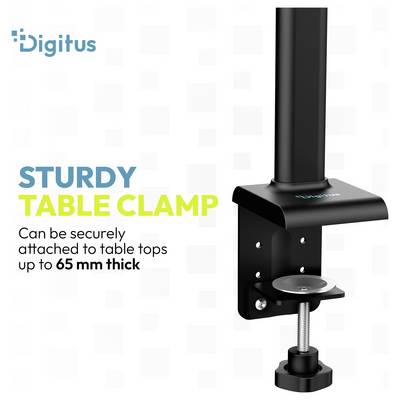 Digitus sturdy table clamp for securing to table tops up to 65 mm thick<br>