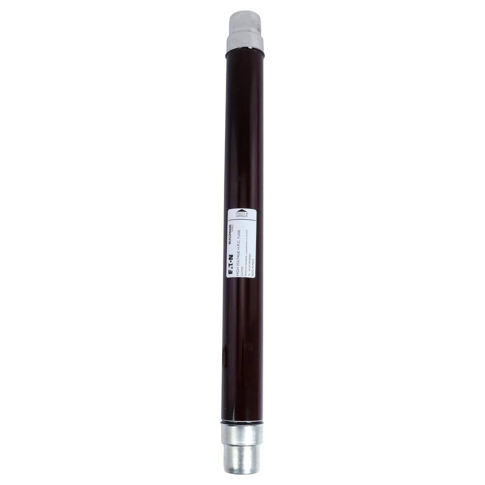 Tall dark cylindrical industrial component with metal ends and a small label, isolated on a white background.