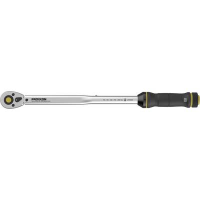 Close-up of a PROXXON ratchet wrench with a long silver handle and black grip, shown horizontally on a white background.