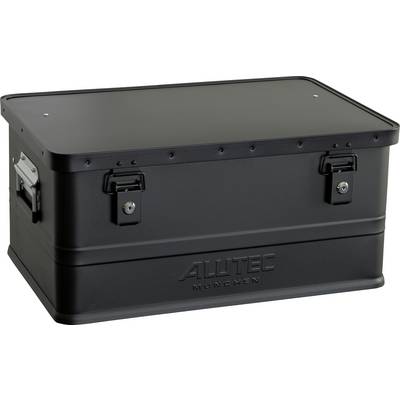 Black hard-shell storage case with latches, side handles, and 'ALUTEC MUNICH' branding on the front.