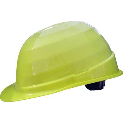 Yellow hard hat safety helmet on a white background.