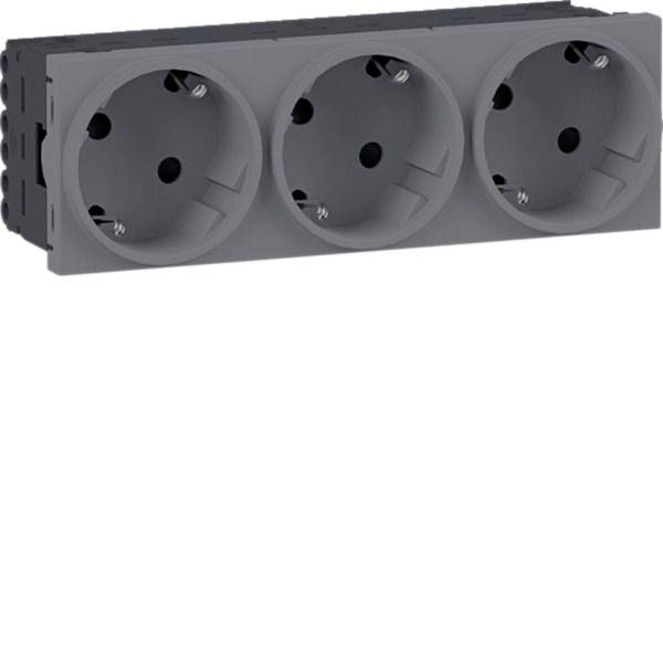 Hager PG socket Aluminium GS3022LAN 1 pc(s)