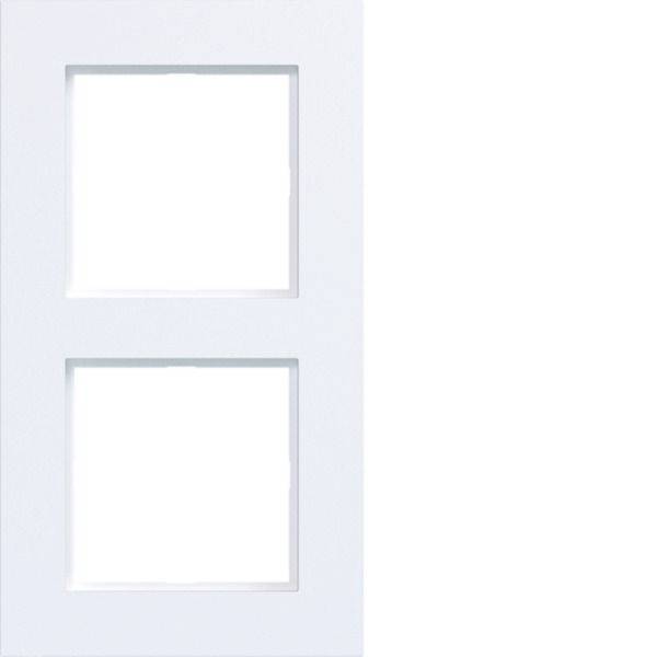 White door with two blank square recessed panels stacked vertically.
