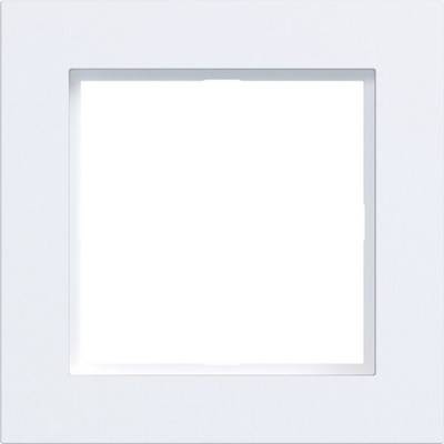 A blank white square light switch plate centered on a pale gray wall.<br>