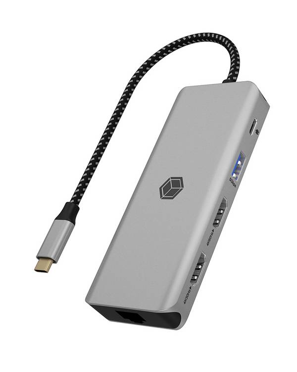 ICY BOX 61058 USB hub 6 ports DisplayPort, HDMI™, Gigabit LAN (1 Gbps) , USB A (USB 3.2 2nd gen), USB® C Power Delivery USB 3.2 2nd Gen 10.2 GBit/s Anthracite, Black
