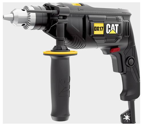 Black CAT DX17 power drill with side handle, shown on a plain light background.