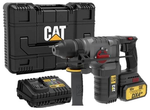 Caterpillar SDS-Plus-Cordless hammer drill 18 V 4.0 Ah Li-ion brushless, incl. rechargeables, incl. charger
