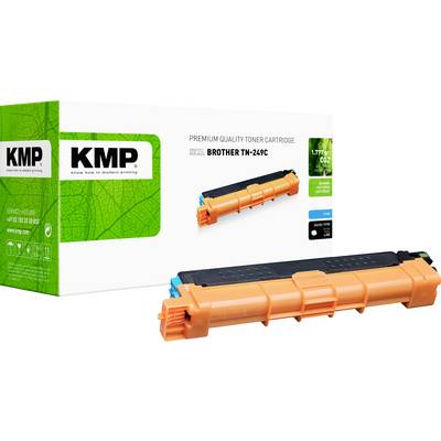 KMP premium quality toner cartridge for Brother TN-249C, shown with green packaging and orange cartridge on a white background.