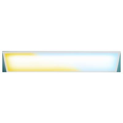 A blank horizontal banner with a white center, yellow left glow, and cyan right glow, framed by teal edges.